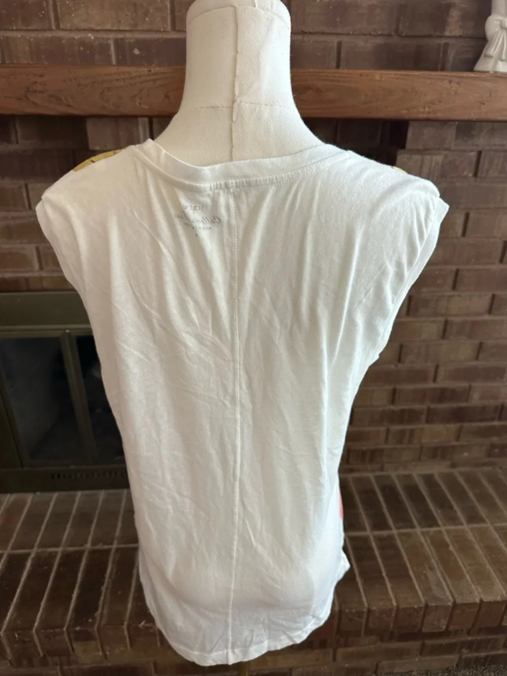 J.Crew Collector Tee Tropical Fruit Salad Sleeveless Tank Top White Small